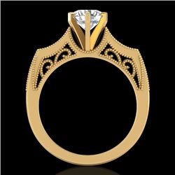 1.25 CTW VS/SI Diamond Art Deco Ring 18K Yellow Gold - REF-400R2K - 37075