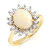 Image 1 : 1.78 CTW Opal & Diamond Ring 10K Yellow Gold - REF-50K2R - 13266