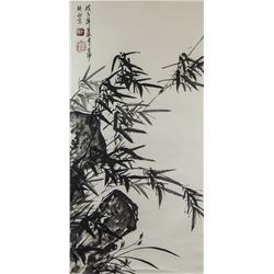 Ge Kun Chinese Ink on Paper Scroll