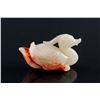 Image 1 : Chinese White and Russet Hardstone Carved Duck