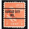 Image 1 : 1938 US Benjamin 1/2 Cent Stamp Cancellation Mark