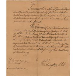 George Washington Autograph Land Survey Document Signed