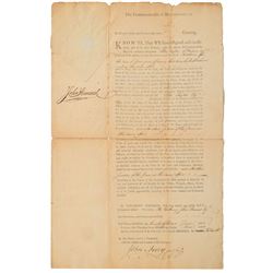 John Hancock and Samuel Adams Signed Document