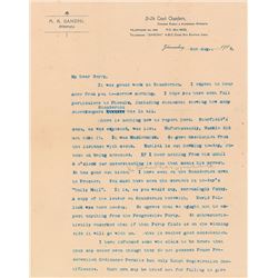 Mohandas Gandhi Typed Letter Signed