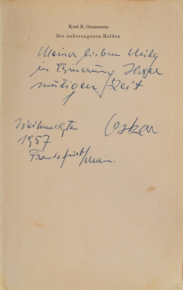 Oskar Schindler Signed Book Oskar Schindler Book