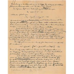 Albert Einstein Handwritten Manuscript