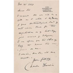Charles Darwin Autographed Letter Signed