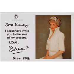 Princess Diana Signed Invitation and Christie's Dress Sale Ephemera