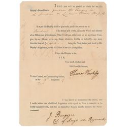 John Burgoyne Signed Document