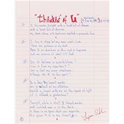 Tupac Shakur 'Thinkin' of U' Original Handwritten and Signed Poem