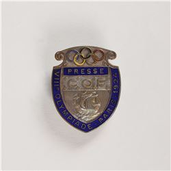 Paris 1924 Summer Olympics Press Badge