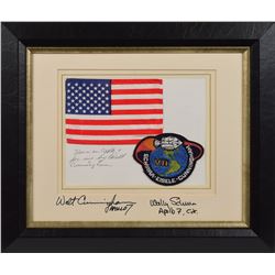 Apollo 7 Flown Flag Signed by Cunningham and Schirra