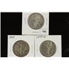 Image 1 : 1942,43 & 47-D WALKING LIBERTY HALF DOLLARS