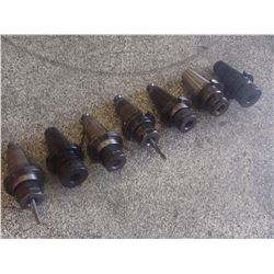 CAT50 TG100 Collet Chucks, 7 Total