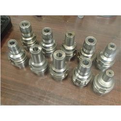 HSK63A Misc Sized Hydraulic End Mill Holders, 10 Total