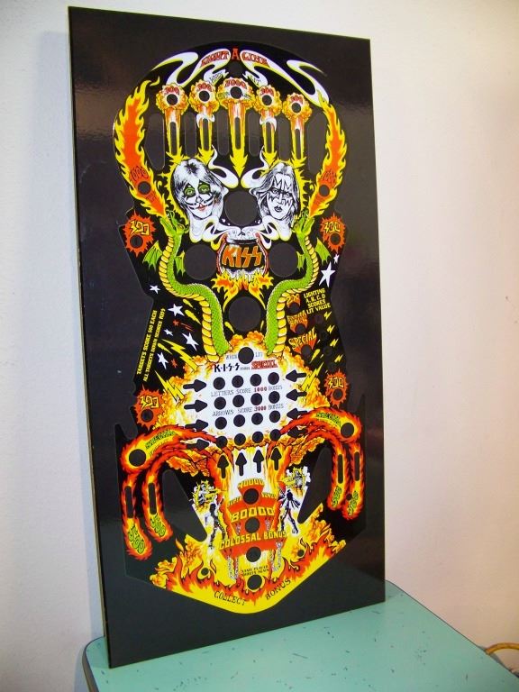KISS PINBALL PLAYFIELD DECAL on WOOD FRAME