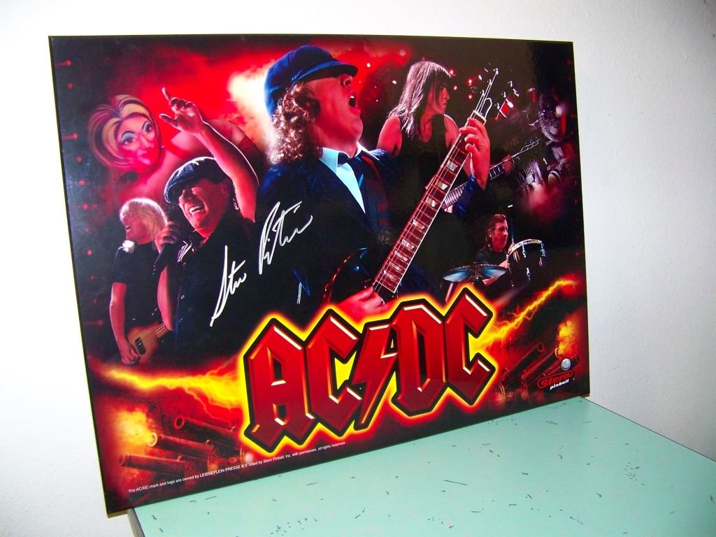 AC/DC PINBALL TRANSLITE ART signed STEVE RITCHIE