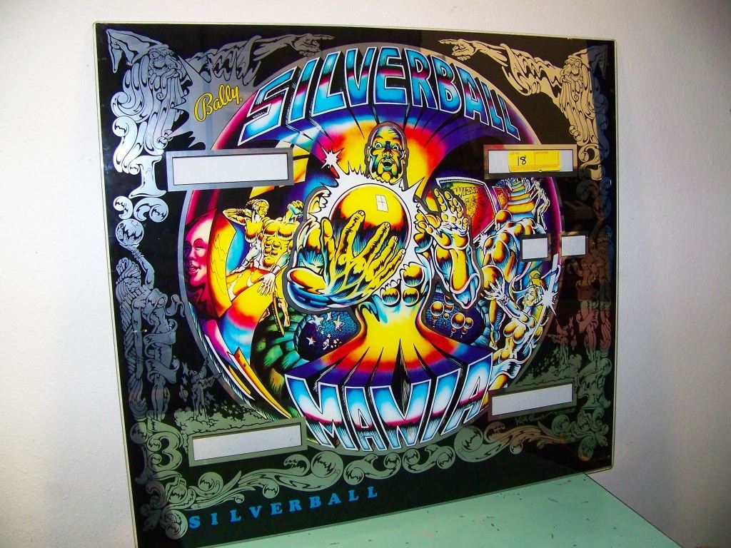 BALLY SILVERBALL MANIA REPRO PINBALL BACK GLASS