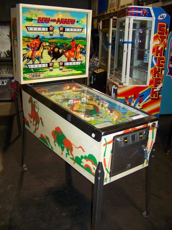 BOW AND ARROW PINBALL MACHINE BALLY 1974