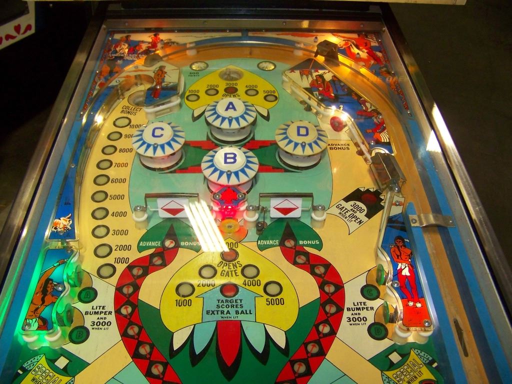 BOW AND ARROW PINBALL MACHINE BALLY 1974