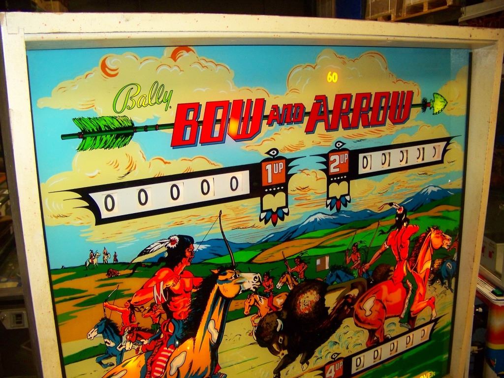 BOW AND ARROW PINBALL MACHINE BALLY 1974