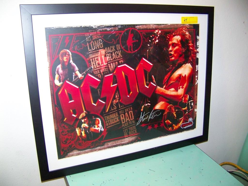 AC/DC PINBALL TRANSLITE FRAMED/MATTED WALL ART