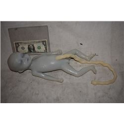 ER DEAD BLUE BABY FETUS WITH UMBILICAL CORD SILICONE