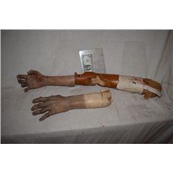 ZZ-CLEARANCE DEAD BODY OR ZOMBIE MATCHED PAIR OF SILICONE ARMS ONE A PROSTHETIC