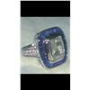 Image 1 : Natural White & Blue Sapphire Art Deco Gold Ring