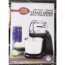 BETTY CROCKER 200W STAND/HAND MIXER.