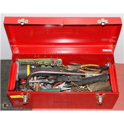 RED METAL GRAY TOOLS TOOLBOX WITH CONTENTS