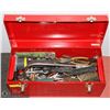 RED METAL GRAY TOOLS TOOLBOX WITH CONTENTS