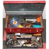 Image 1 : BENCHMARK RED METAL TOOLBOX WITH CONTENTS