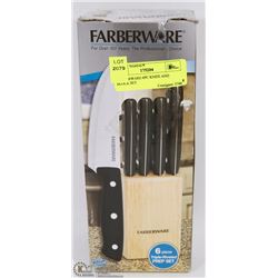 FARBERWARE 6PC KNIFE AND BLOCK SET