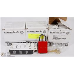 3 BOXES OF MASTERLOCK LOCKS WITH KEYS.