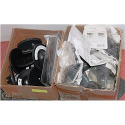 TWO BOXES WITH KEYBACK KEVLAR CORD KEYCHAINS AND MORE