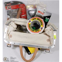 CANVAS TOOL BAG FILLED WITH ASST HAND TOOLS INCL