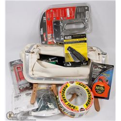 CANVAS TOOL BAG FILLED WITH ASST HAND TOOLS INCL