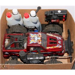 GAS POWERED REMOTE CONTROL TRUCKS W/ REMOTES,