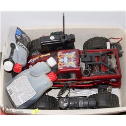 GAS POWERED REMOTE CONTROL TRUCKS W/ REMOTES,