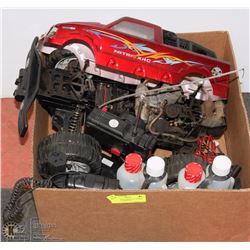 GAS POWERED REMOTE CONTROL TRUCKS W/ REMOTES,