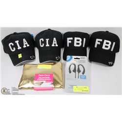 LOT OF 4 BALL CAPS SOLD WITH ONN SPORT HEADPHONES