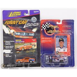LOT OF 2 DIE CAST 1/64 SCALE CARS WITH CARDS