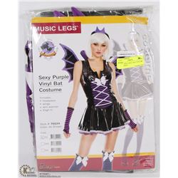 SEXY PURPLE VINYL BAT COSTUME SIZE XSMALL