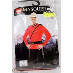 MENS MOUNTIE COSTUME SIZE S/M RED INCL HAT,