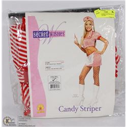 CANDY STRIPER COSTUME SIZE XS INCL DRESS AND