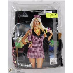 SHOP-A-HOLIC BY DREAMGIRL INCL, DRESS,HAT, BOA