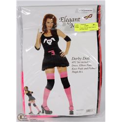 DERBY DOLL 4PC SET INCL DRESS, ELBOW PADS, KNEE