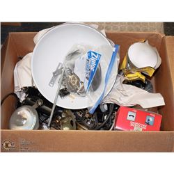 LARGE BOX OF RUSTIC PENDANT LIGHTING AND MORE