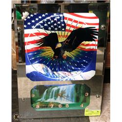 AMERICAN EAGLE FLYING EAGLE LIGHT UP CLOCK